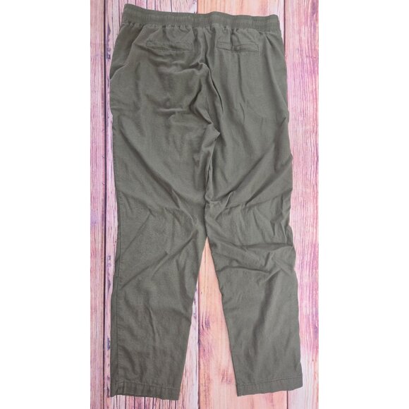 Kut From The Kloth Linen Blend Lounge Capris Size Small Olive Green Relaxed Fit - Picture 2 of 7